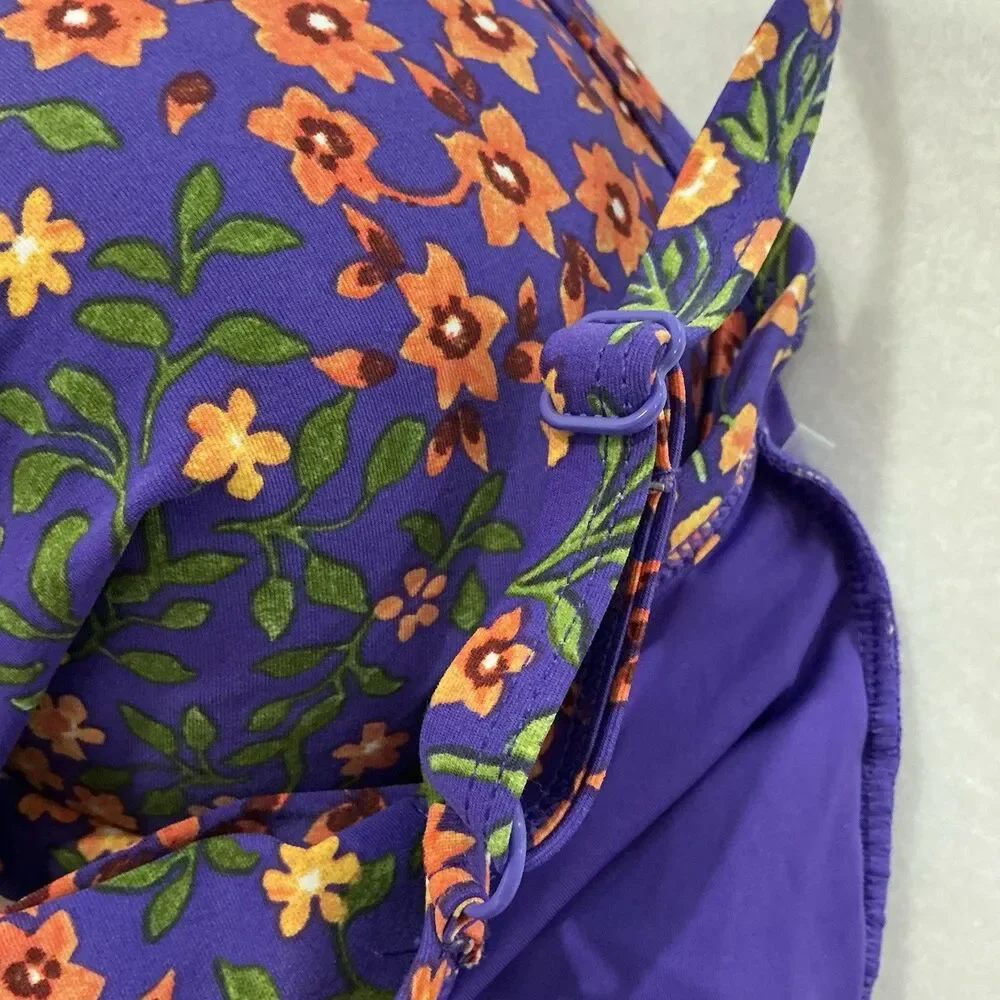 Nip Tuck Swimsuit Floral  Purple One Piece C/D Fit Cup Size 6 Swim Wear Slimming - Picture 11 of 14